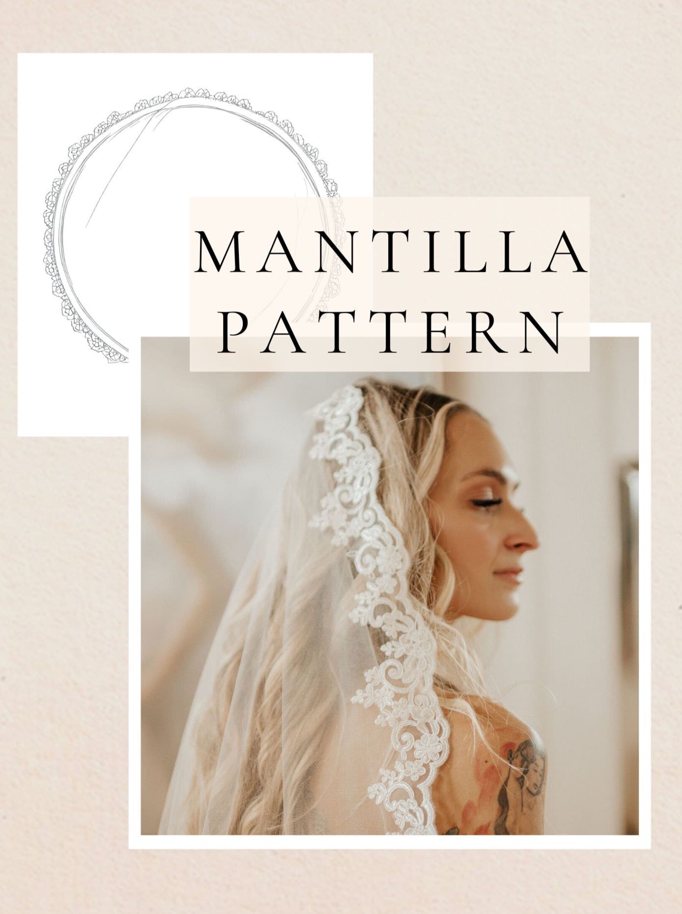 Amelie lux French lace scallop mantilla veil –