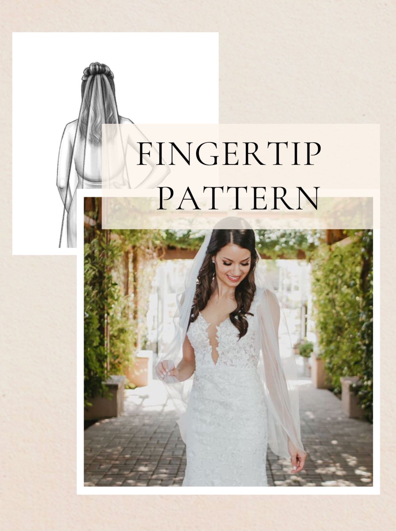 DIY Simple Fingertip Length Wedding Veil Pattern PDF Tutorial