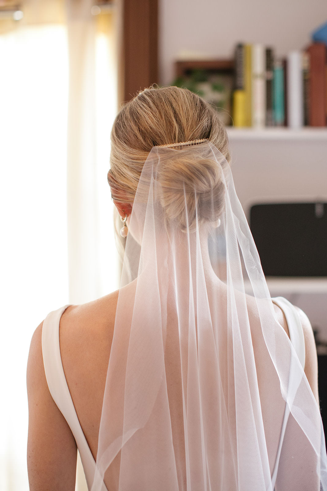 White Single Layer Wedding Veil