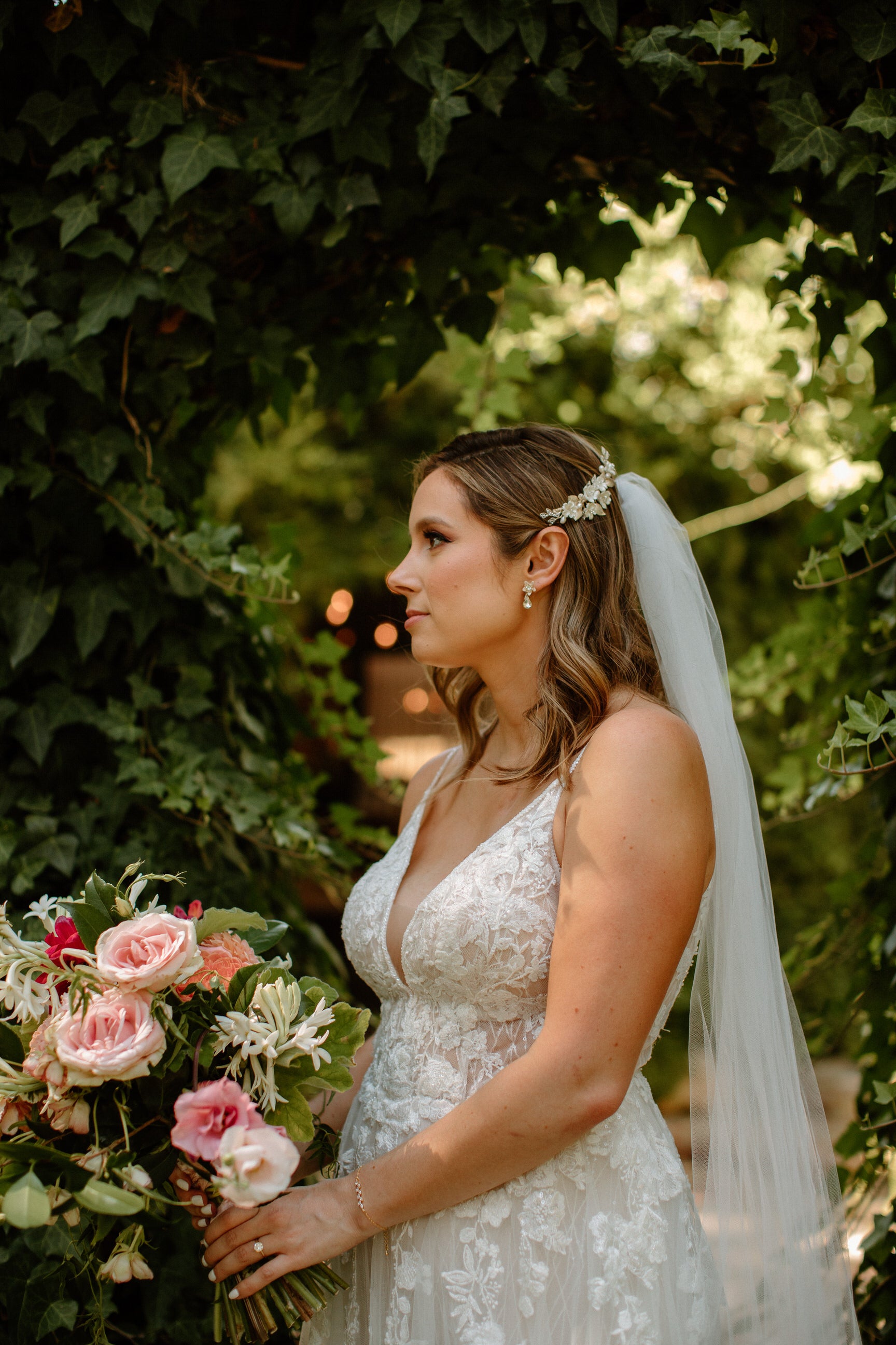 Chapel Length Wedding Veil, Simple Raw Edge Bridal Veil