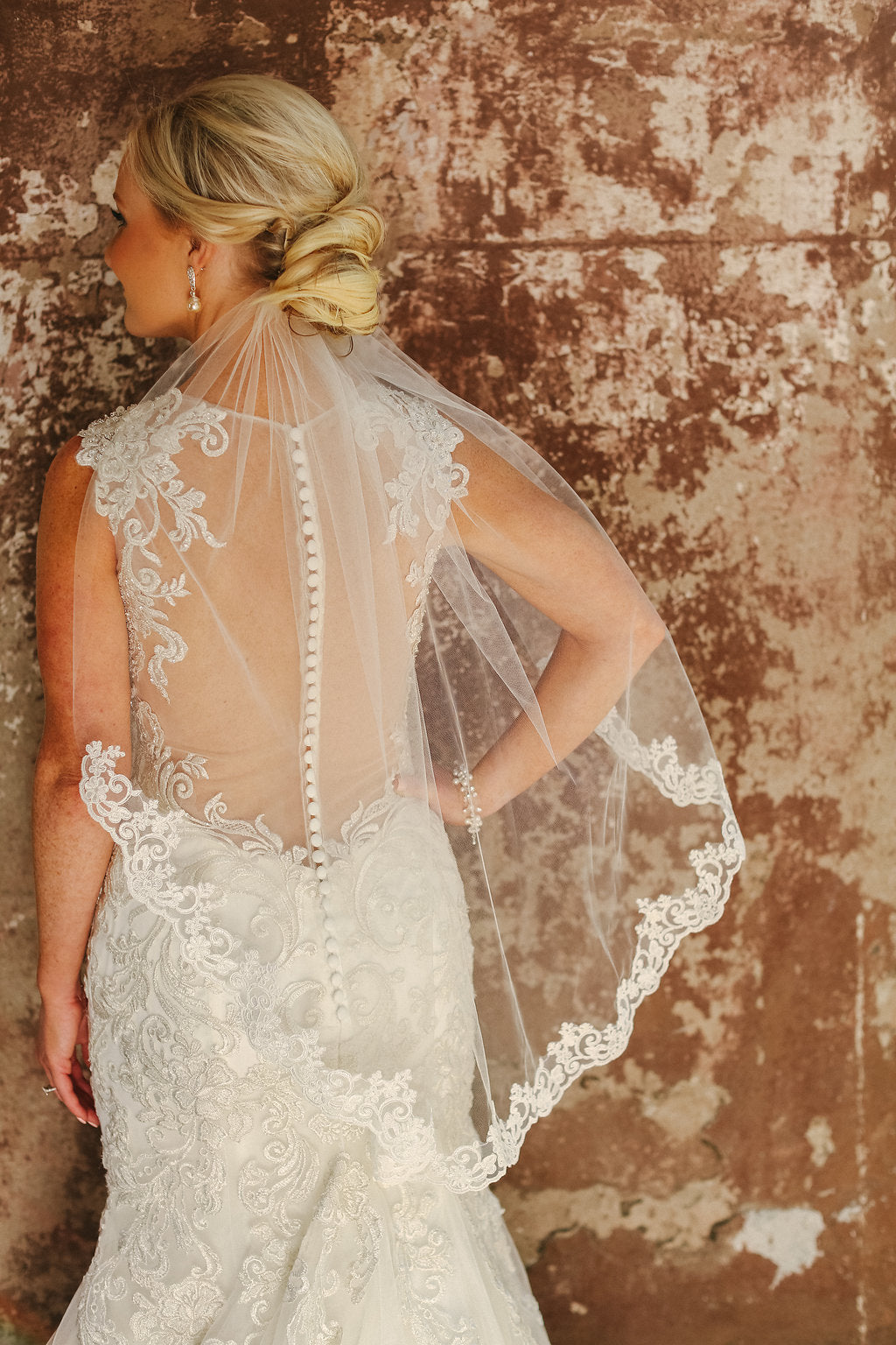 Cathedral Veil, Lace Edge by Grace + Ivory