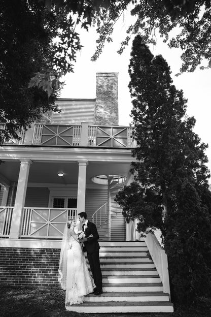 Rustic Cottage Wedding with Bride in A-line Lace Dress with Waltz Veil by One Blushing Bride